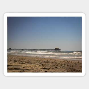 Oceanside California Pier Photo from Beach V1 Sticker